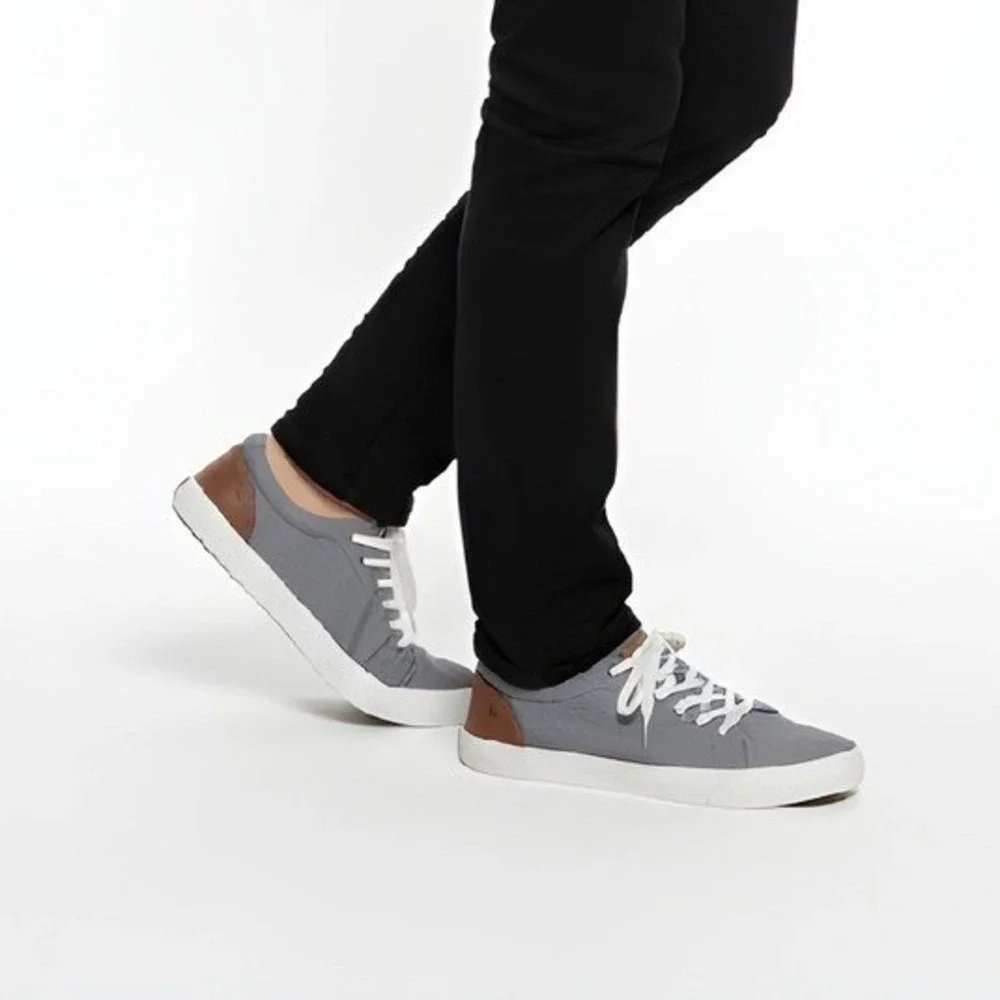 Sperry Top-Sider Canvas Sneakers Gray Brown Lace Up Boat Size 6M